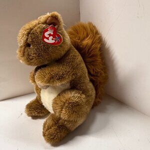Nutty The Squirrel Stuffed Animal TY Beanie Buddies  Babies Measures about 9"